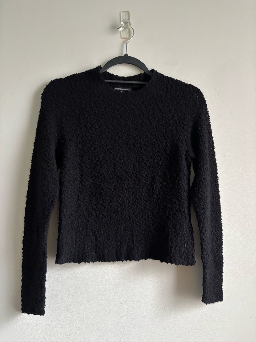 James Perse Black Nubby Crewneck Sweatshirt